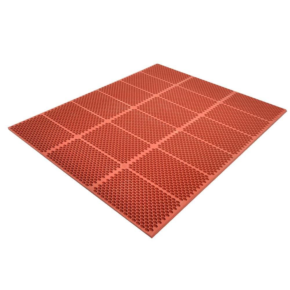 NoTrax T15S0033RD Optimat Grease-Proof Floor Mat, 3' x 3', 1/2" Thick, Red