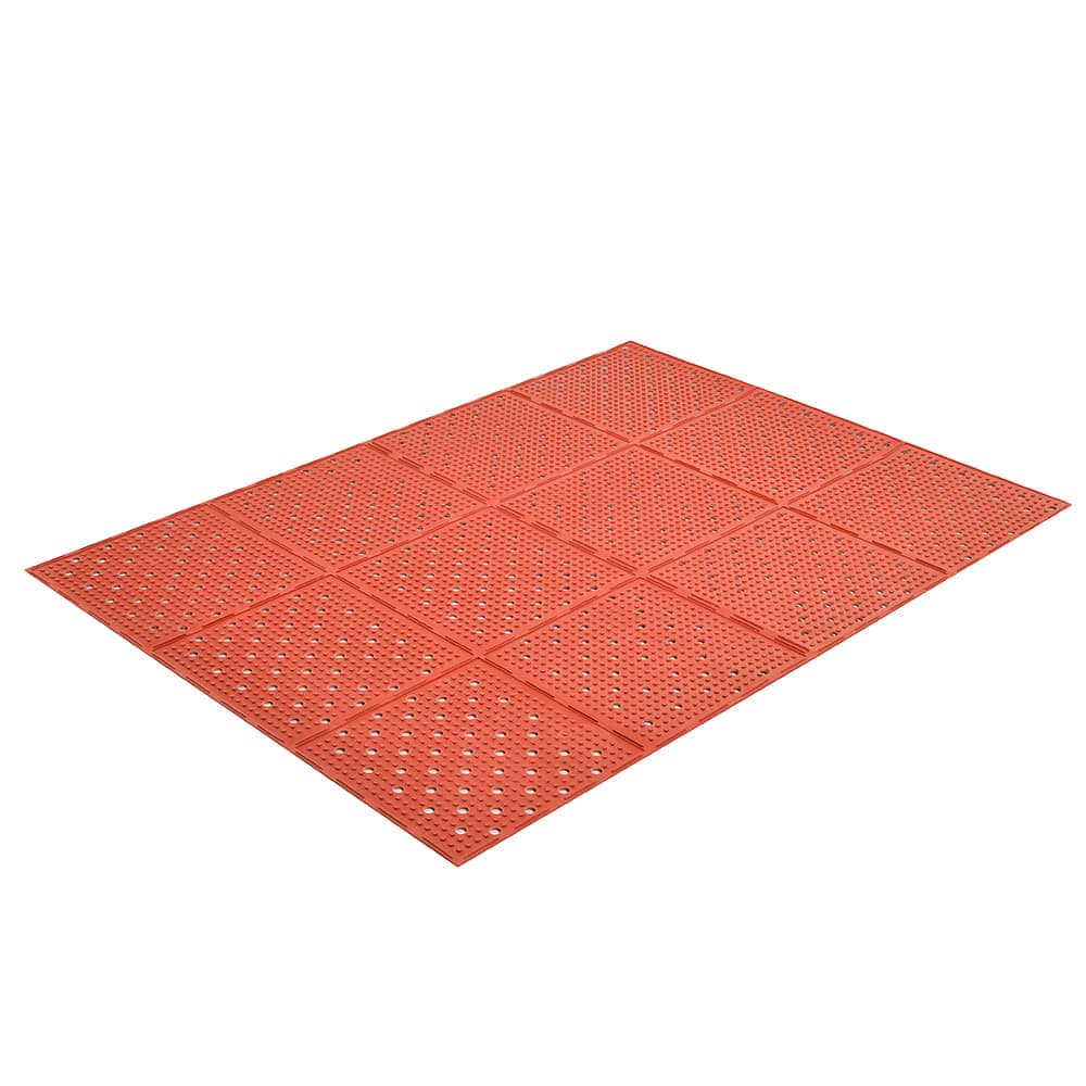 NoTrax T23S0034RD Mult-Mat II Reversible Oil Resistant Floor Mat, 3' x 4', 3/8" Thick, Red