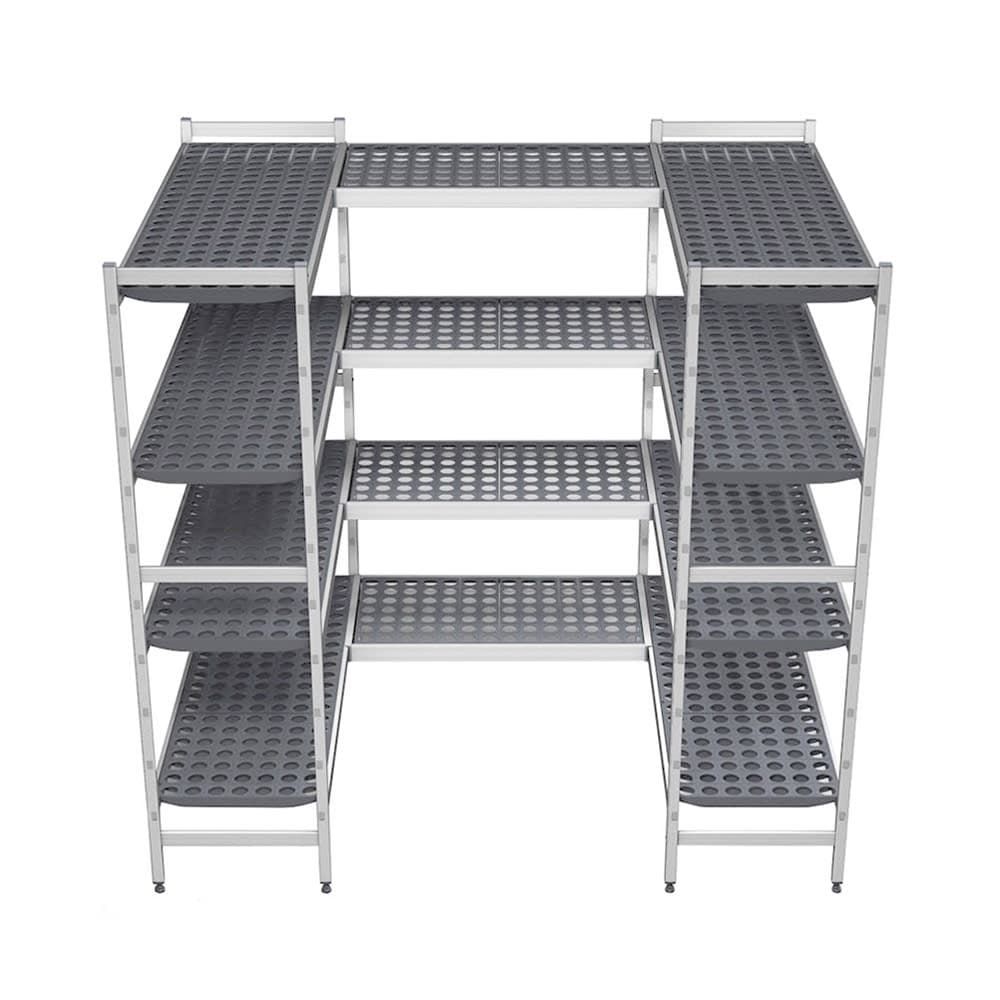 Fermod KAT-8X10-AM Shelving Kit for 8' x 10' Walk-In Coolers/Freezers - (4) Levels, Anodized Aluminum/Polymer, Gray