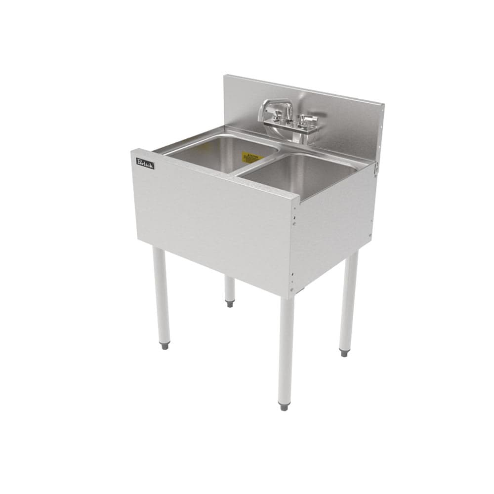 Perlick TS24M2 24" 2 Compartment Sink w/ 14"L x 10"W Bowl, 9 1/4" Deep