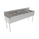 Perlick TS72M4-DB 72" 4 Compartment Sink w/ 14"L x 10"W Bowl, 9 1/4" Deep thumbnail 2