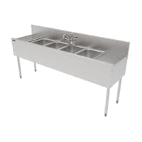 Perlick TS72M4-DB 72" 4 Compartment Sink w/ 14"L x 10"W Bowl, 9 1/4" Deep thumbnail 3