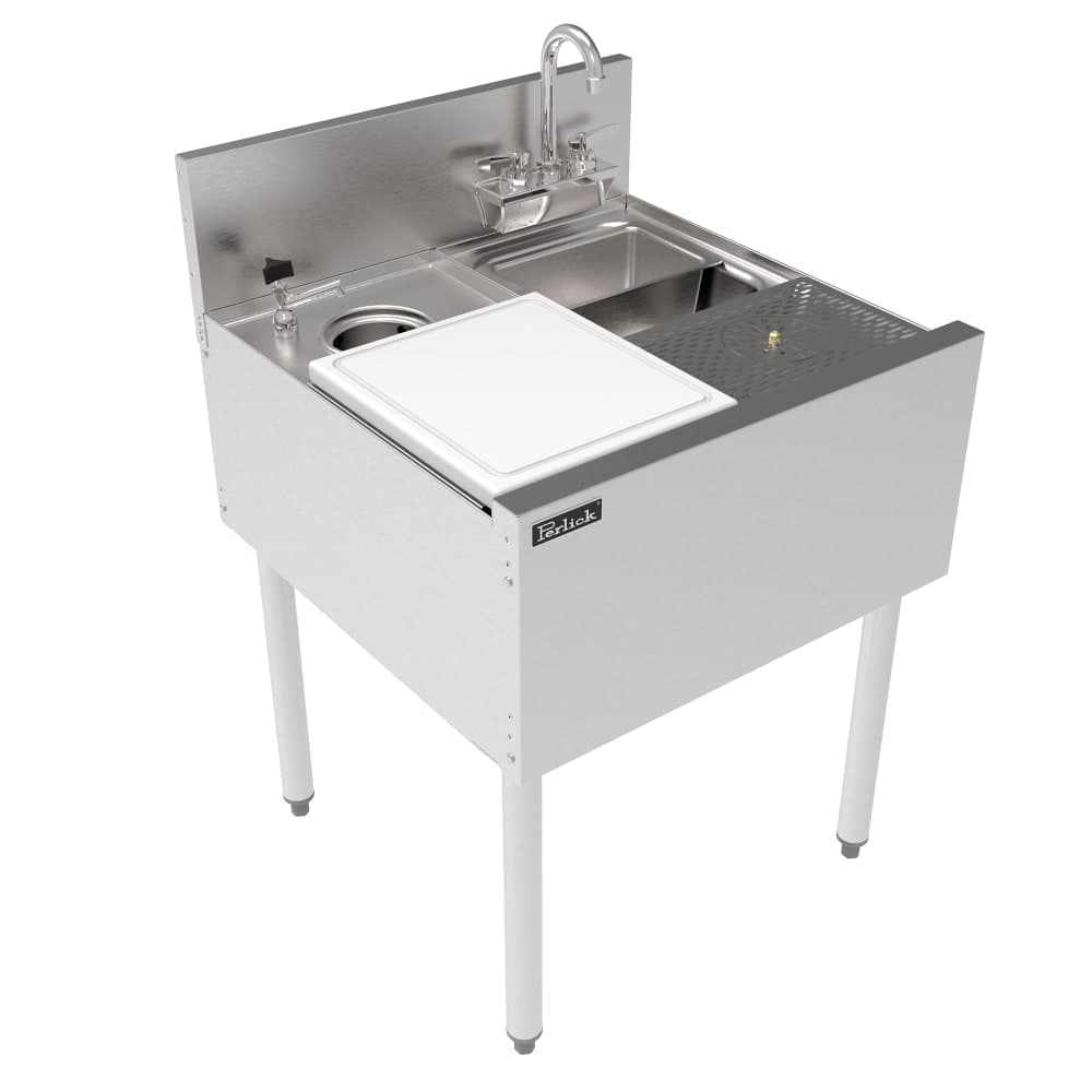 Perlick TSF24PS-SBRT Commercial Prep Sink w/ 9 3/4"L x 10 1/2"W x 6"D Bowl, Standard Faucet