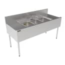 Perlick TSF60M3-DB 60" 3 Compartment Sink w/ 14"L x 10"W Bowl, 9 1/4" Deep thumbnail 2