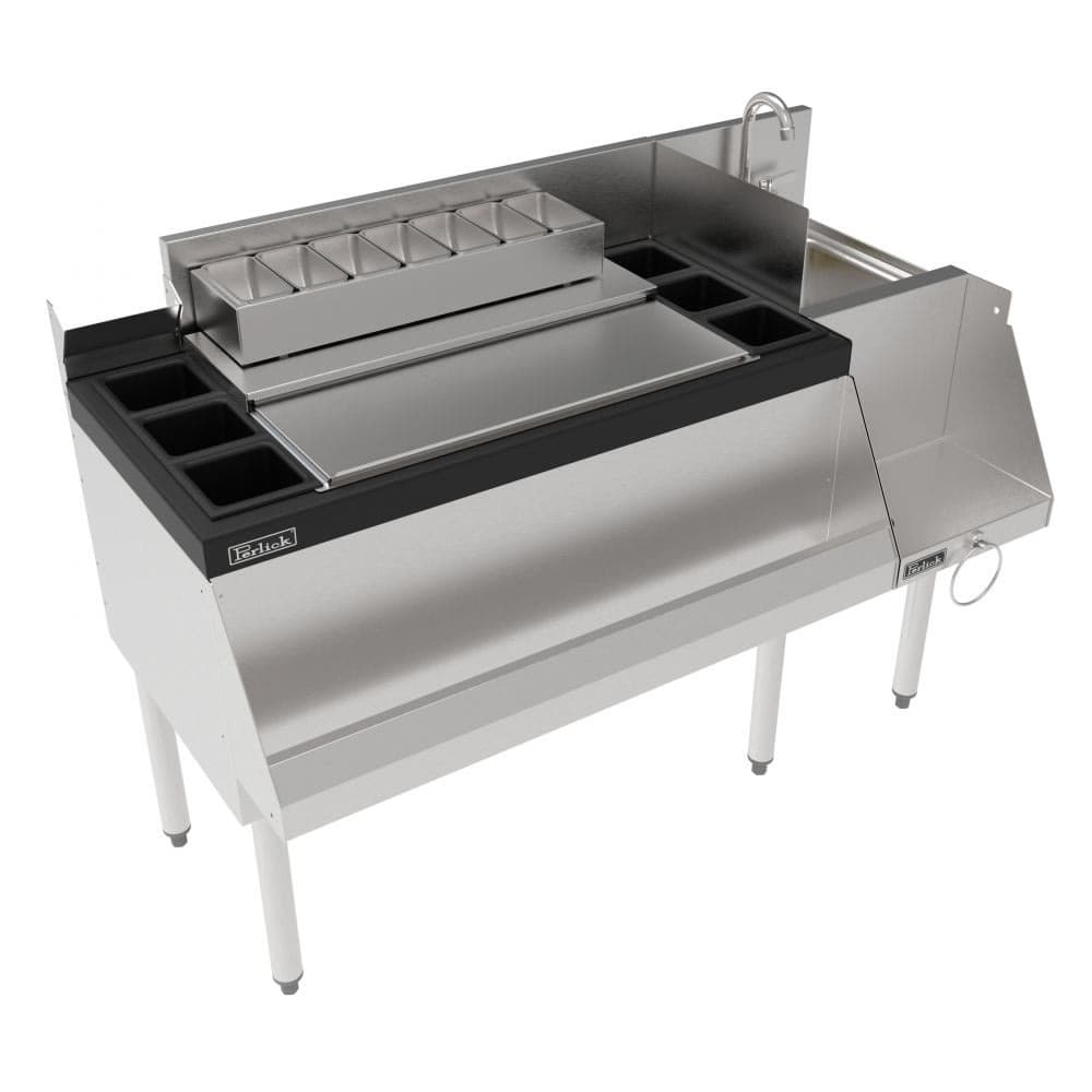 Perlick UCS48A-LF 48" Cocktail Station w/ 36" Ice Bin, Dump Sink, Stainless