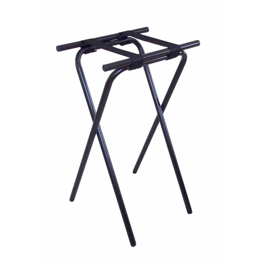 CSL 31" Folding Tray Stand w/ Black Straps - 19" x 15" Top, Steel Frame w/ Black Finish (1053BL)