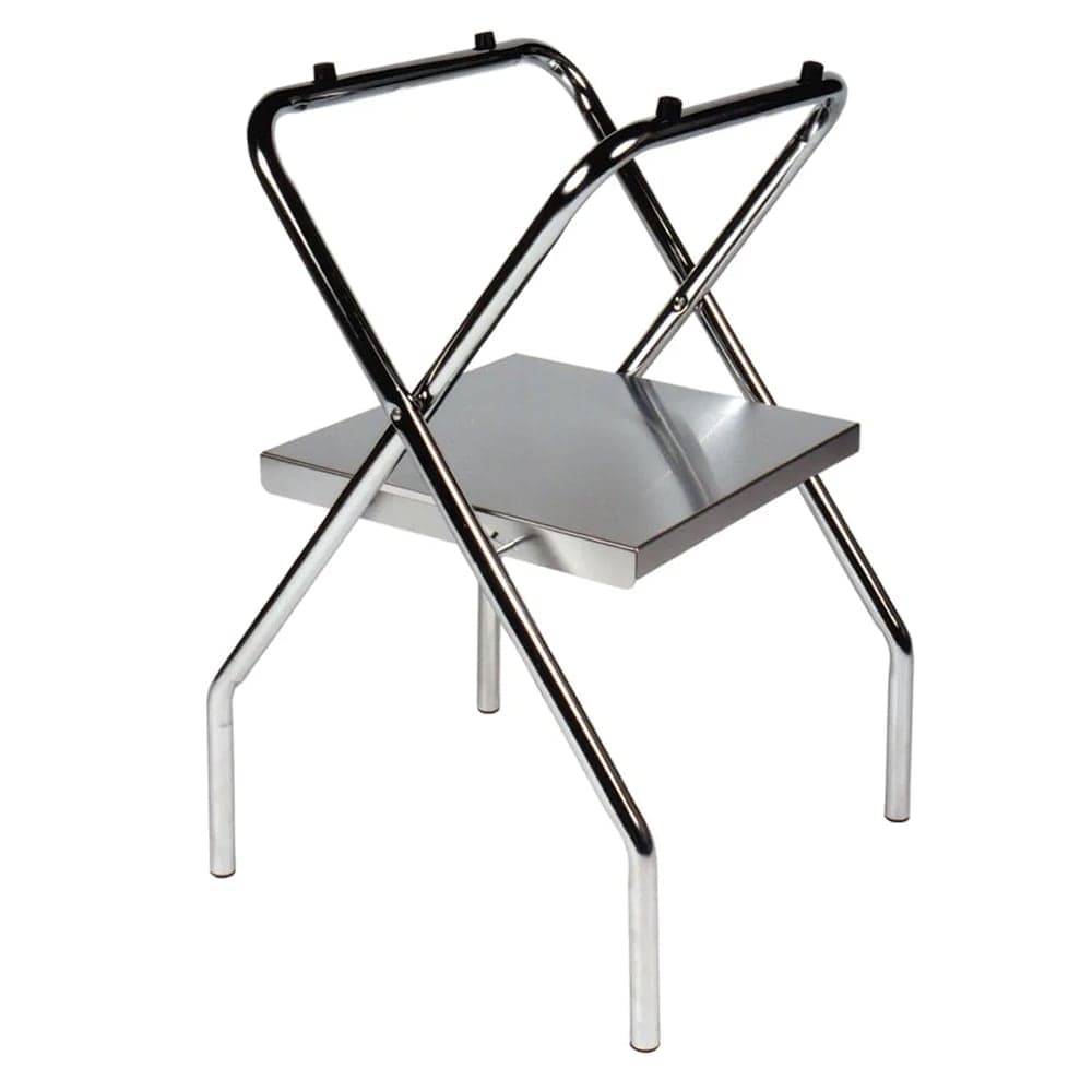 CSL 30 1/2"H Folding Tray Stand w/ Shelf - 20" x 15" Top, Steel Frame w/ Zinc Finish (1054S-C)