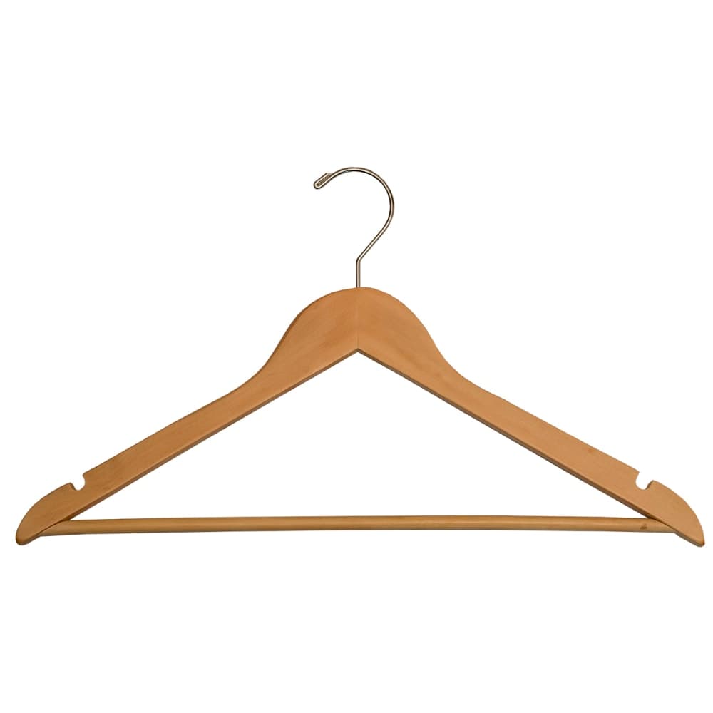 CSL 17" Men's Flat Hanger - Wood w/ Chrome Hook (1070)