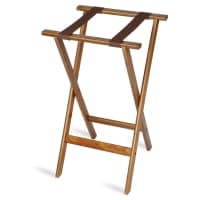 CSL 30" Flat Tray Stand w/ Rounded Edge & 2-Brown Straps, Hardwood (1170-1) thumbnail 2