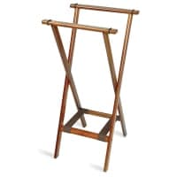 CSL 38" Flat Tray Stand w/ 2 Brown Straps & Rounded Edge, Dark Walnut Finish (1178) thumbnail 2