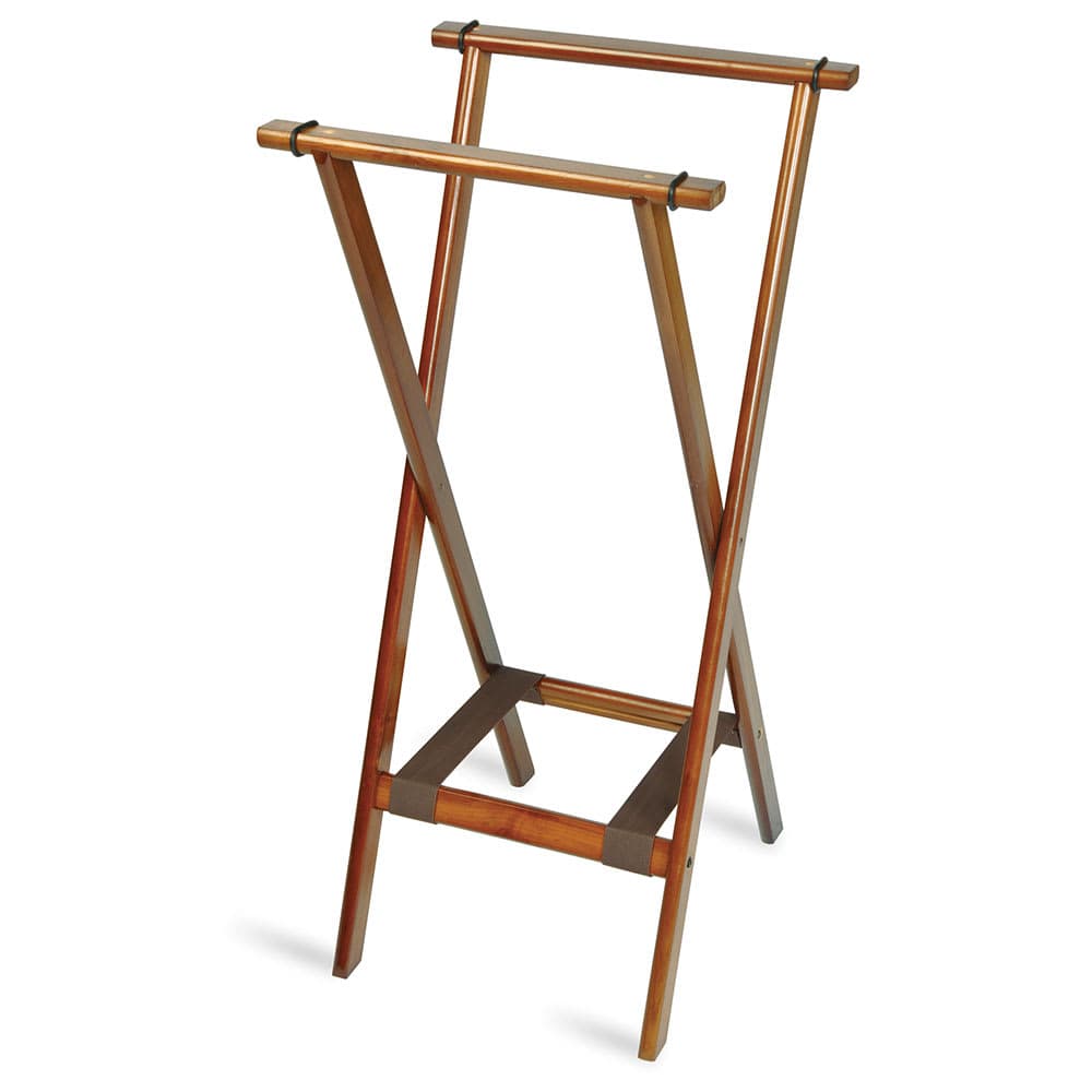 CSL Wooden Tray Stand w/ Bottom Brown Strap, Extra Tall (1178BSO-1)