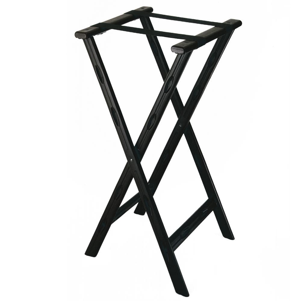 CSL Folding Tray Stand w/ Black Straps, Black Plastic (1500BLK-1)