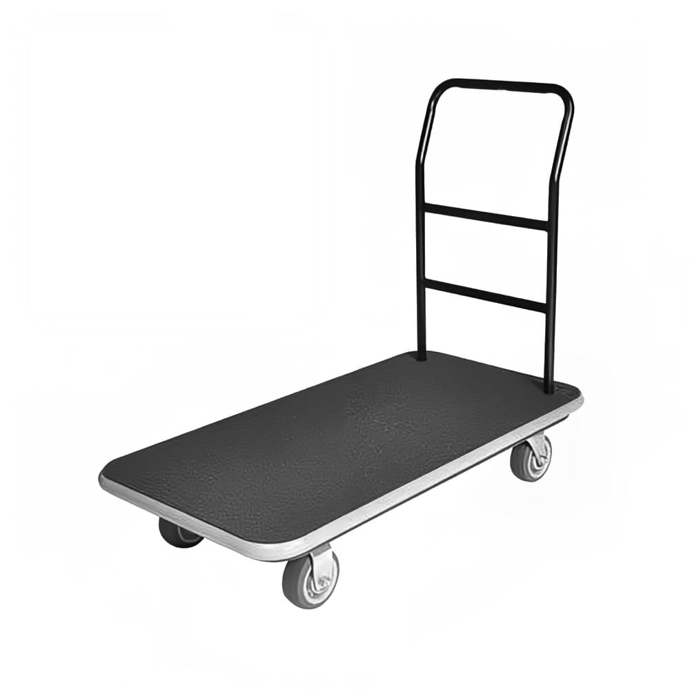 CSL Utility Cart w/ Gray Bumper - 42" x 22" x 37", Black Carpet (2100GY-090-BLK)