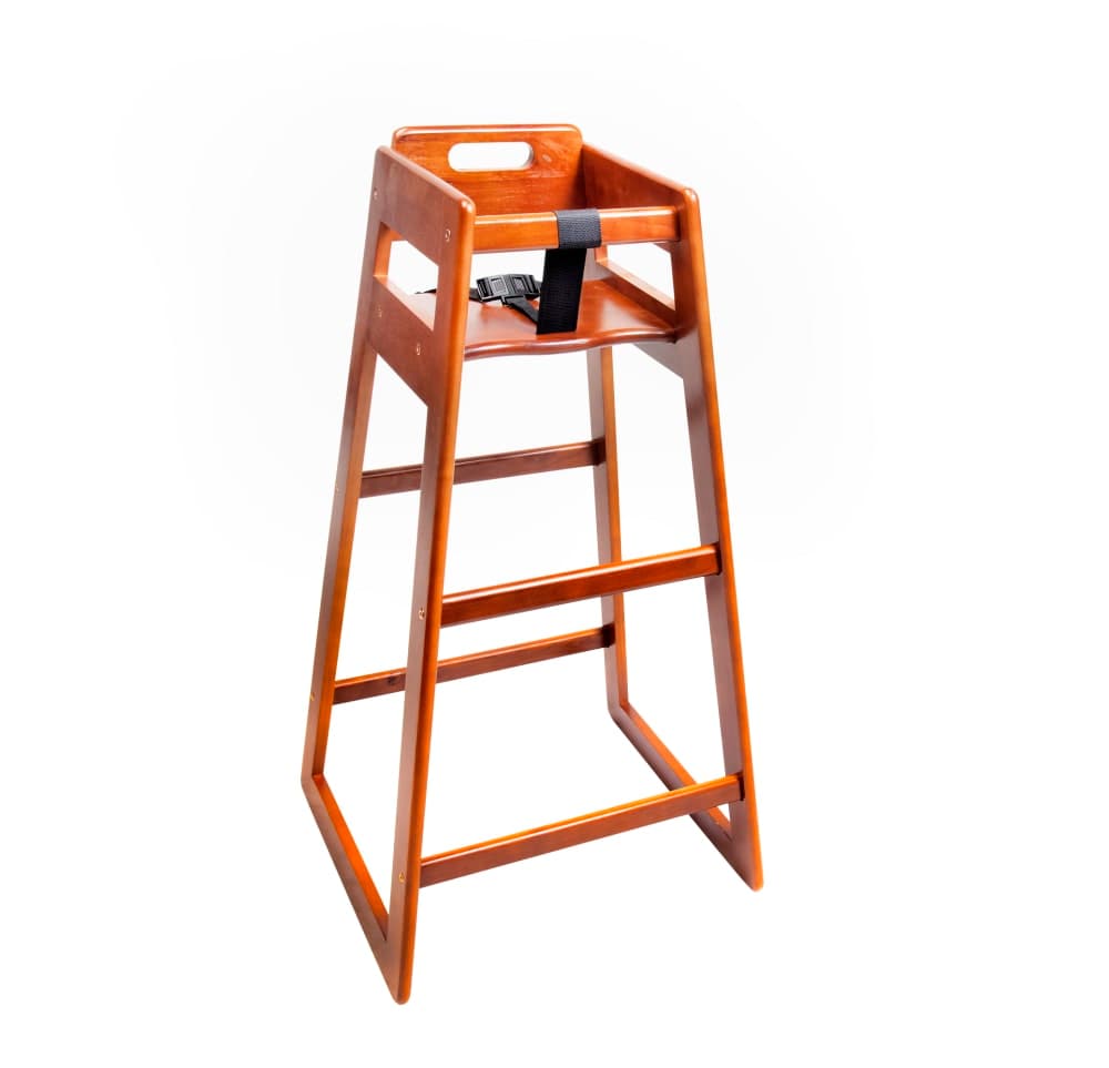 CSL 39 1/2" Pub Height Wood High Chair w/ Waist Strap, Dark (910DK)