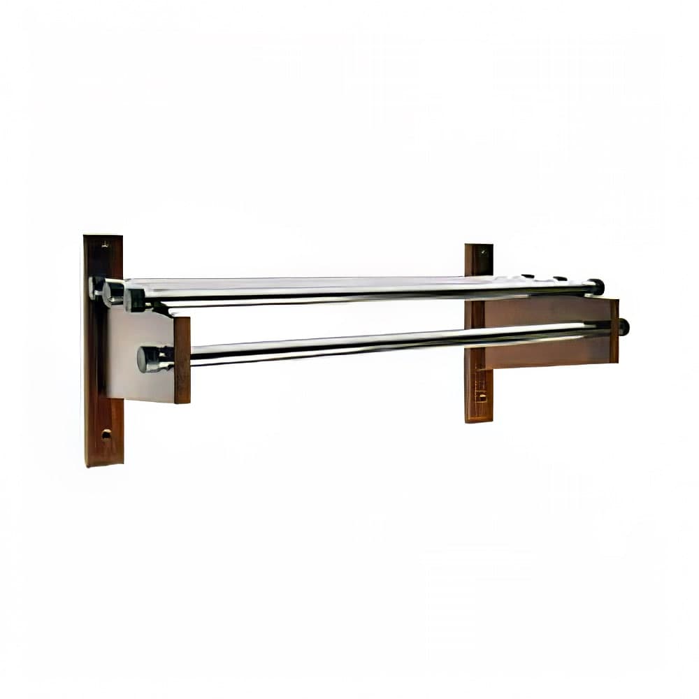 CSL 24" Wall Mount Coat Rack w/ 1" Zinc Plated Rod & Mahogany Hardwood Brackets (TDE-24)