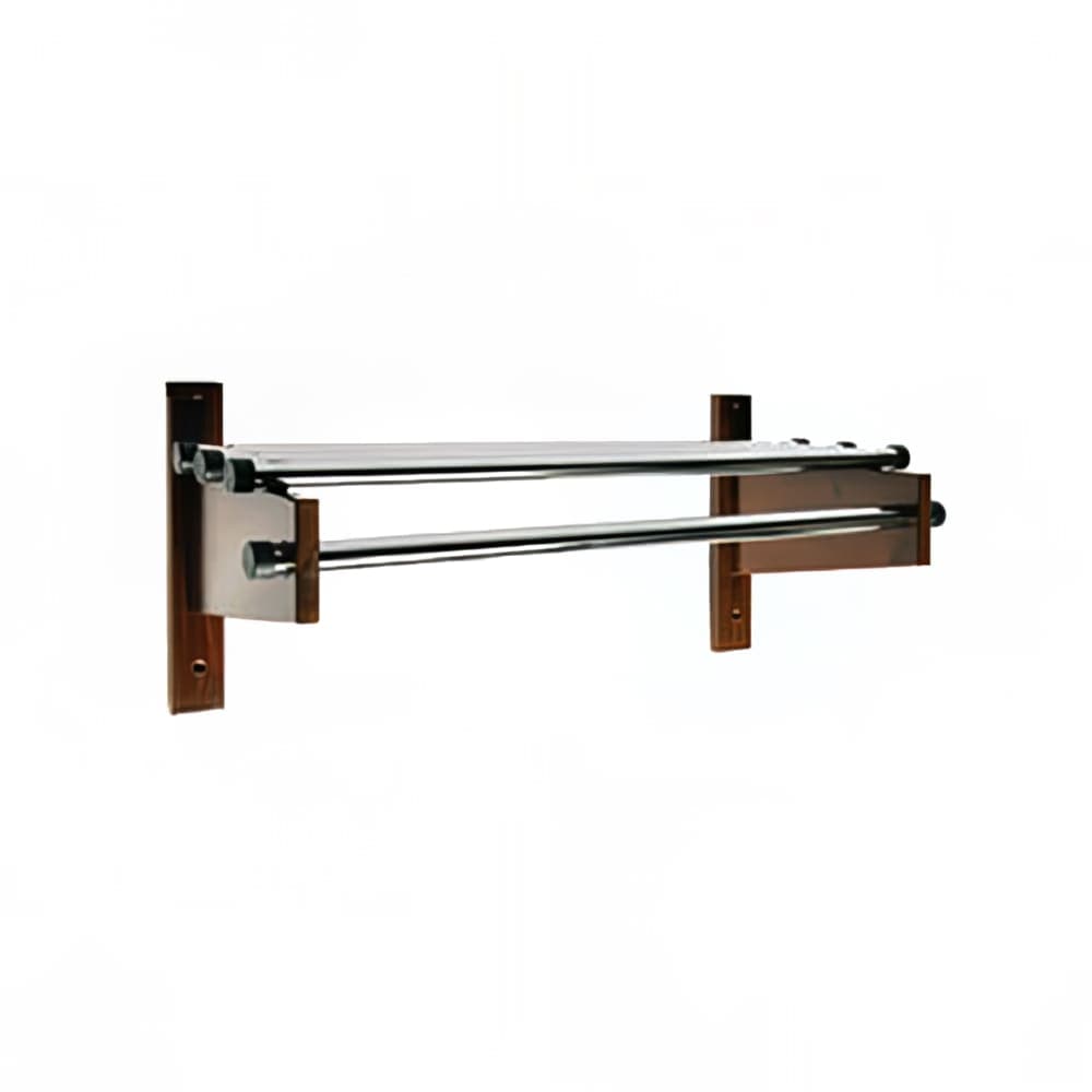 CSL 48" Wall Mount Coat Rack w/ 1" Zinc Plated Rod & Mahogany Hardwood Brackets (TDE-48)