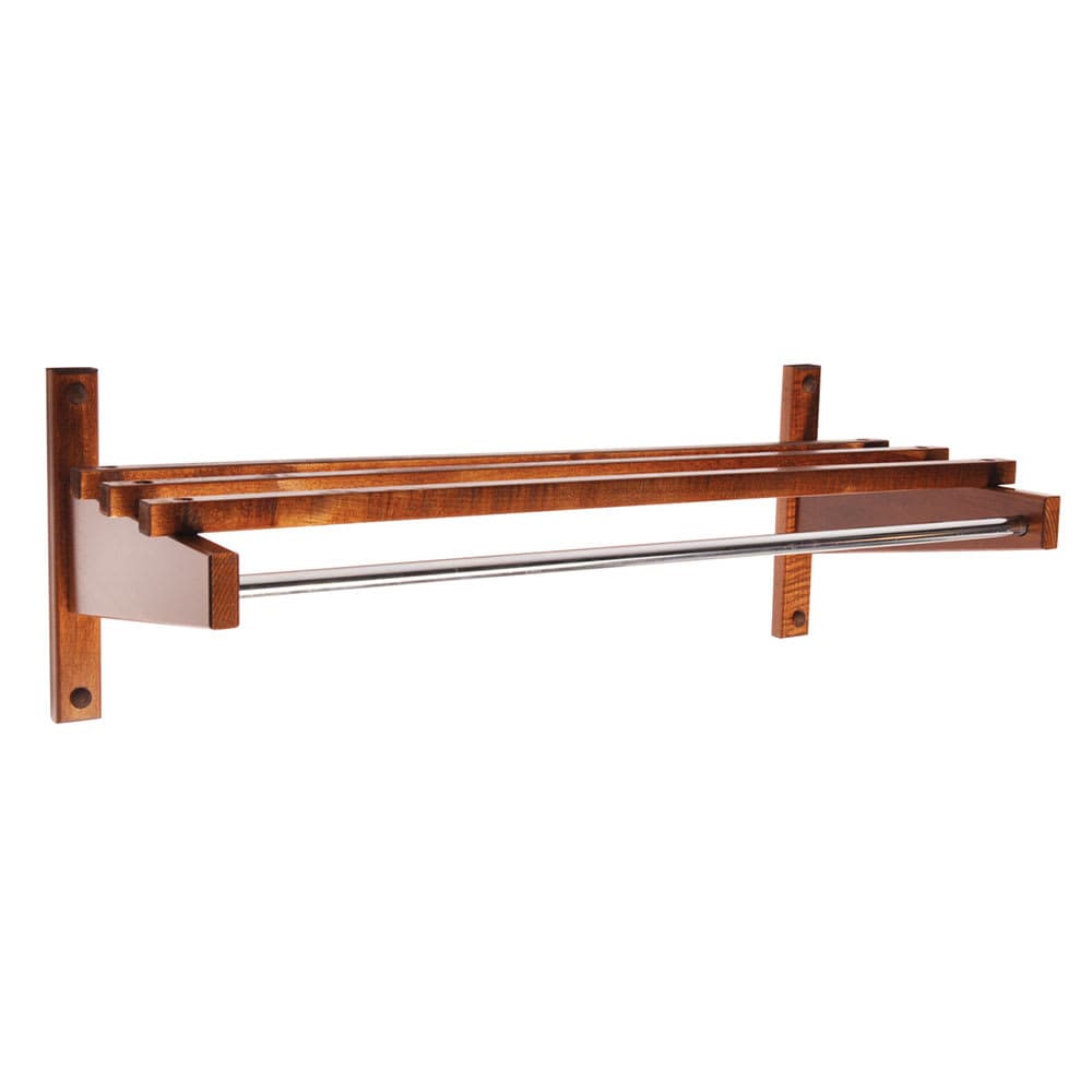 CSL 24" Economy Wooden Coat Rack w/ Hanging Rod, Walnut (TEC-24W)