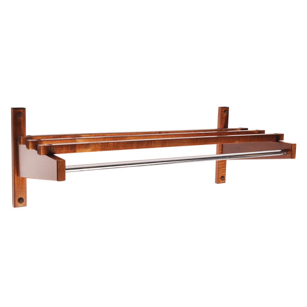 CSL 30" Economy Wooden Coat Rack w/ Hanging Rod, Walnut (TEC-30W)