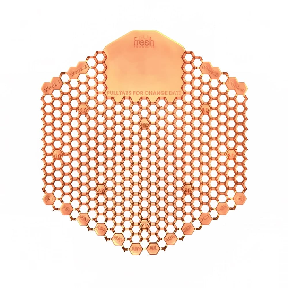 Royal Industries Splash-Proof Urinal Screen - Orange, Mango (URNSCRN3WDSMANGO)