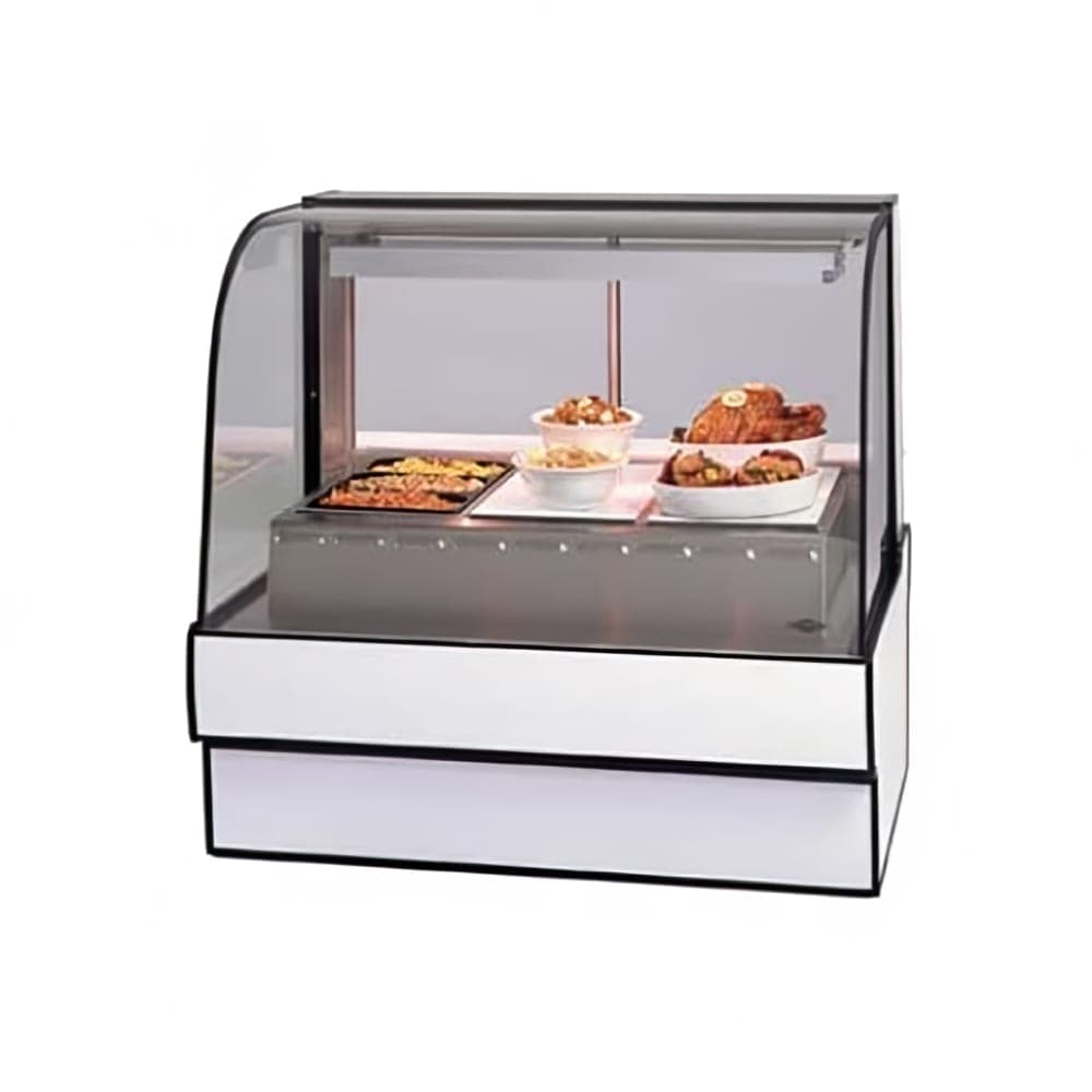 Federal CG5948HD 59.13" Full Service Hot Food Display - Curved Glass, 120v, Black