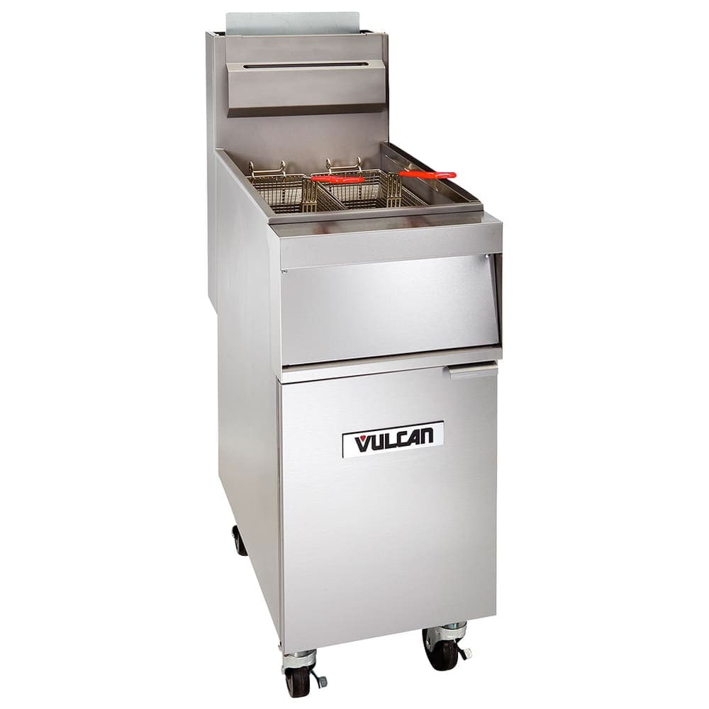 Vulcan 1GR85M Gas Fryer - (1) 90 lb Vat, Floor Model, Natural Gas