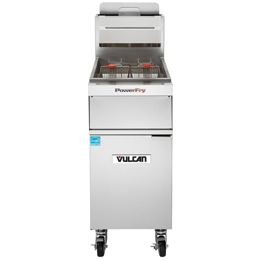 Vulcan 1VK45AF Gas Fryer - (1) 50 lb Vat, Floor Model, Natural Gas