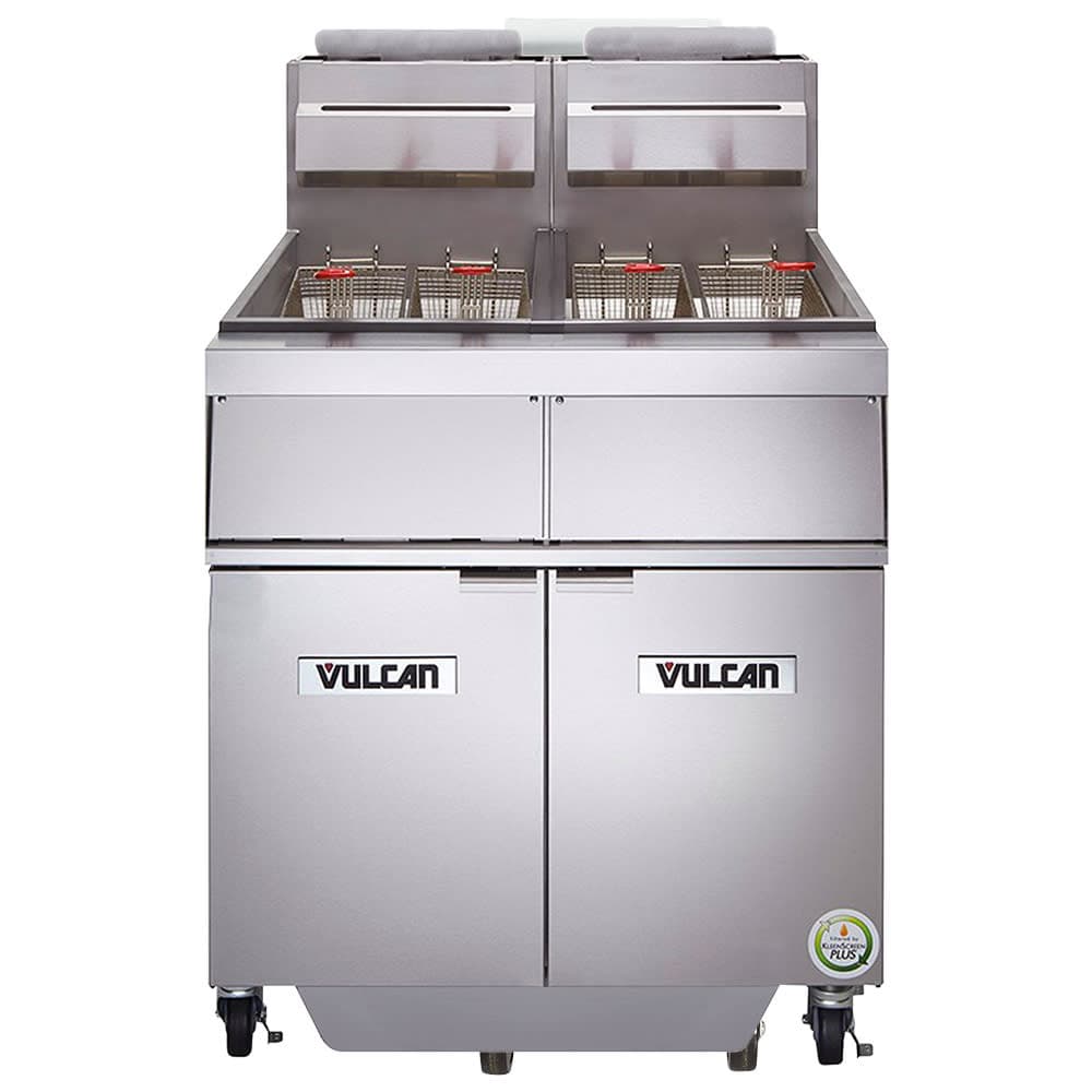 Vulcan 2GR45MF Gas Fryer - (2) 50 lb Vats, Floor Model, Liquid Propane