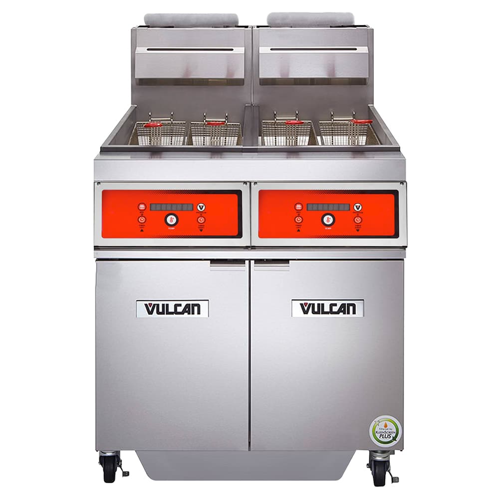 Vulcan 2TR45AF Gas Fryer - (2) 50 lb Vats, Floor Model, Liquid Propane