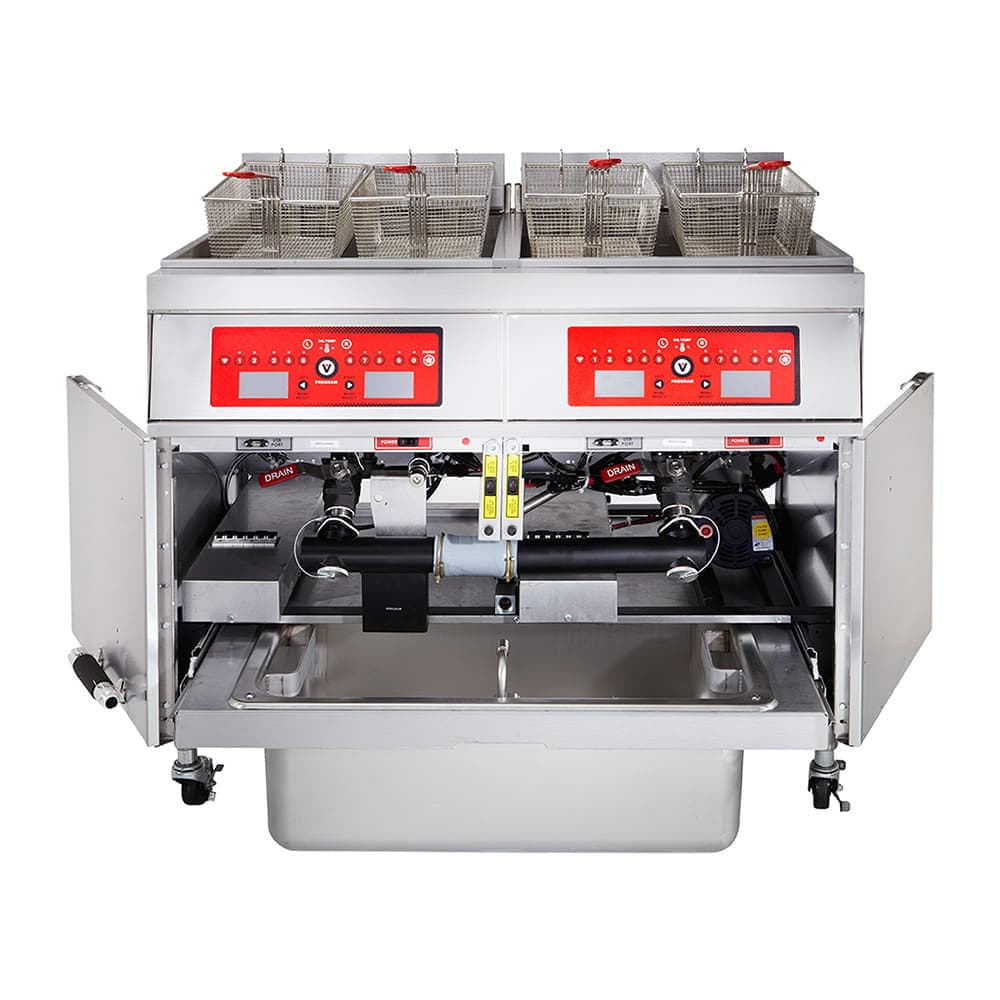 Vulcan 3ER50DF Electric Fryer - (3) 50 lb Vats, Floor Model, 208v/3ph