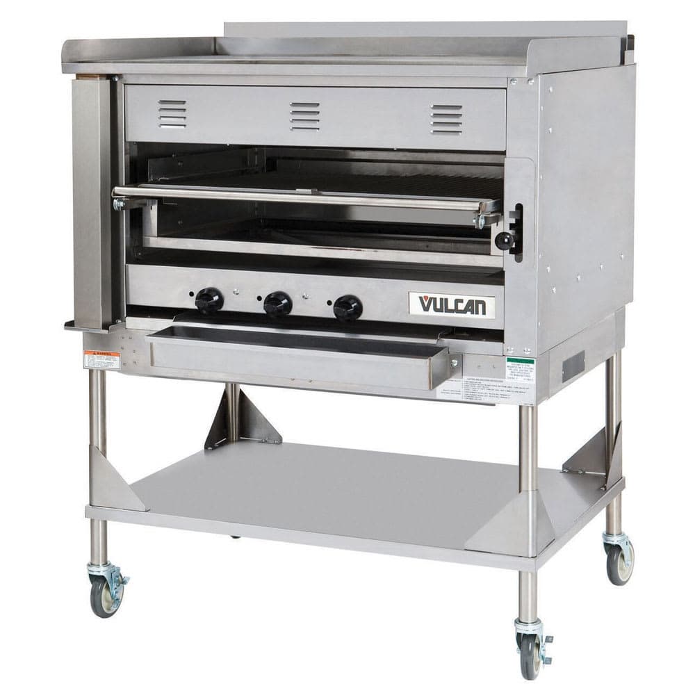 Vulcan VST4B 45" Chophouse Broiler w/ Over-Fired Deck, Griddle Plate, Natural Gas