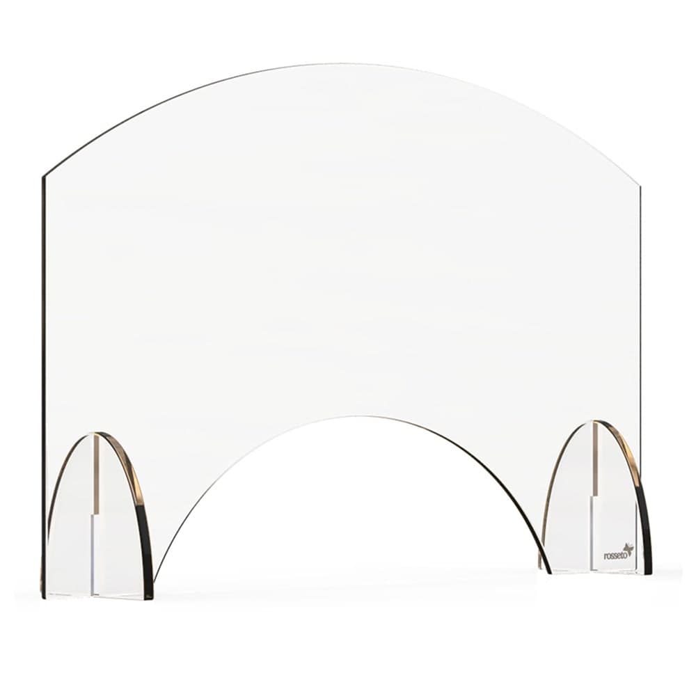 Rosseto Freestanding Safety Shield w/ Pass Thru Window - 24"L x 15 1/2"H, Acrylic, Clear (AG002)