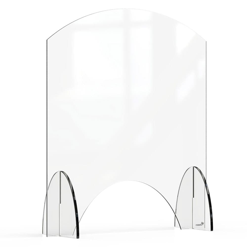 Rosseto Freestanding Safety Shield w/ Pass Thru Window - 24"L x 28"H, Acrylic, Clear (AG008)