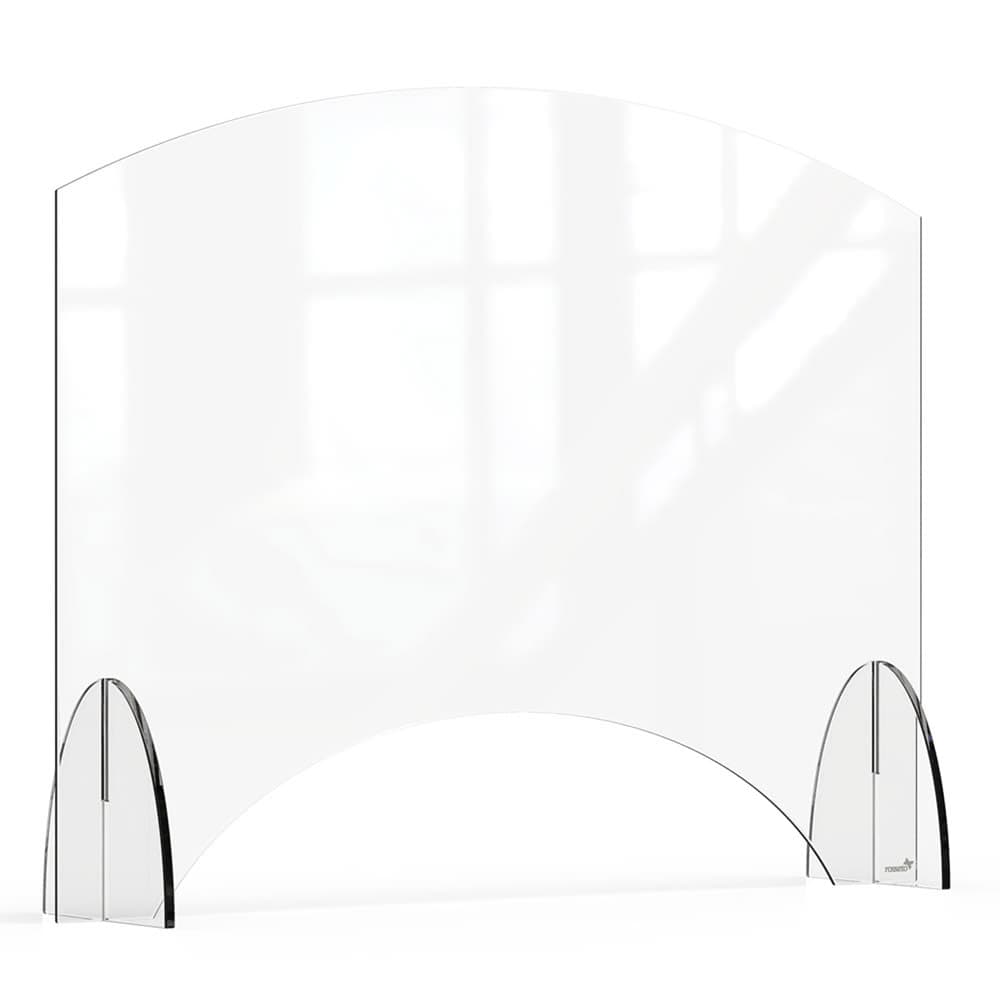 Rosseto Freestanding Safety Shield w/ Pass Thru Window - 36"L x 28"H, Acrylic, Clear (AG010)