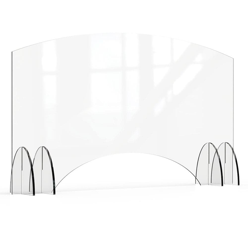 Rosseto Freestanding Safety Shield w/ Pass Thru Window - 48"L x 28"H, Acrylic, Clear (AG012)