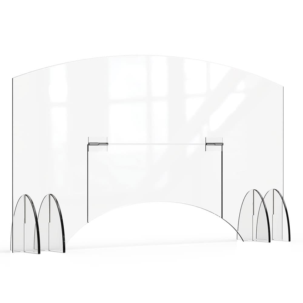 Rosseto Freestanding Safety Shield w/ Pass Thru Door - 48"L x 28"H, Acrylic, Clear (AG013)