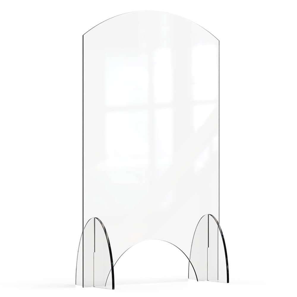 Rosseto Freestanding Safety Shield w/ Pass Thru Window - 24"L x 40"H, Acrylic, Clear (AG015)
