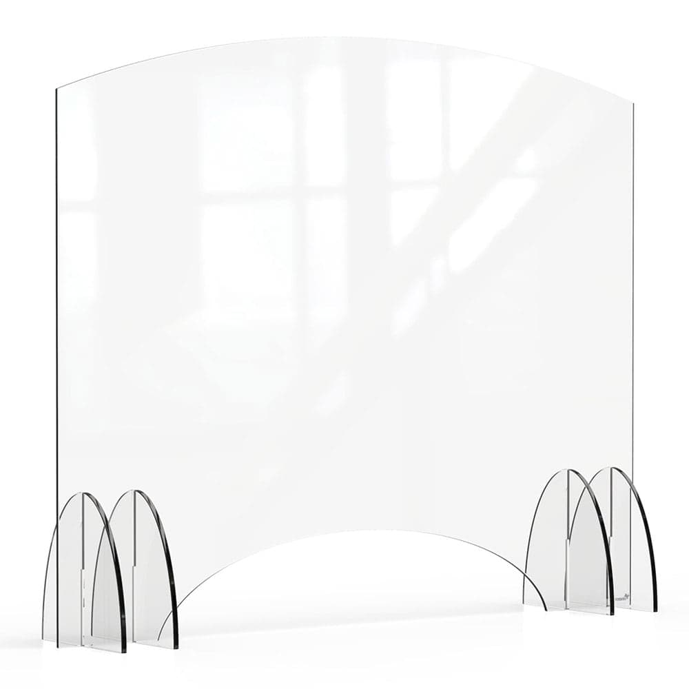 Rosseto Freestanding Safety Shield w/ Pass Thru Window - 48"L x 40"H, Acrylic, Clear (AG019)