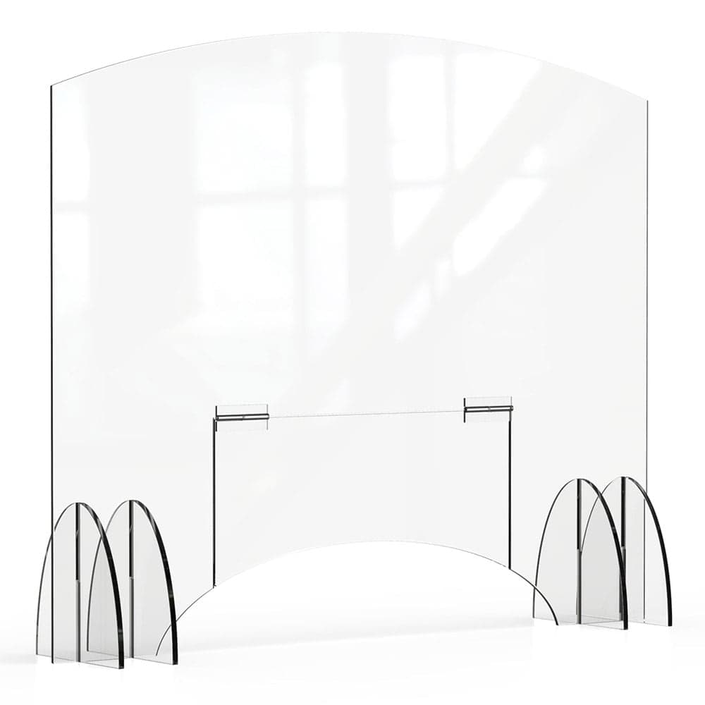 Rosseto Freestanding Safety Shield w/ Pass Thru Door - 48"L x 40"H, Acrylic, Clear (AG020)