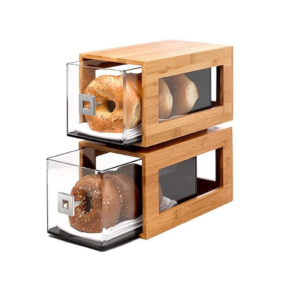Rosseto 2 Drawer Pastry Display Base - Acrylic/Bamboo (BD102)