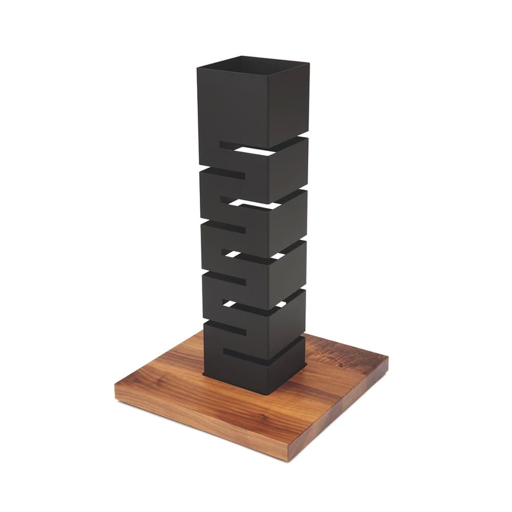 Rosseto Tower Riser with Walnut Base - 13 3/4x22 1/2" Black (SM160)
