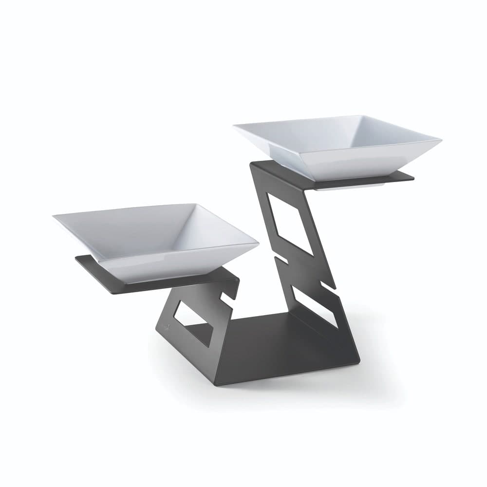Rosseto 2 Tier Swan Display Riser - (2)Bowls, Black Matte (SM220)