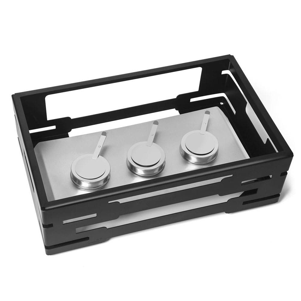 Rosseto Rectangular Warmer Kit - 21 3/5" x 13 9/16" x 7", Stainless Steel, Black (SM234)