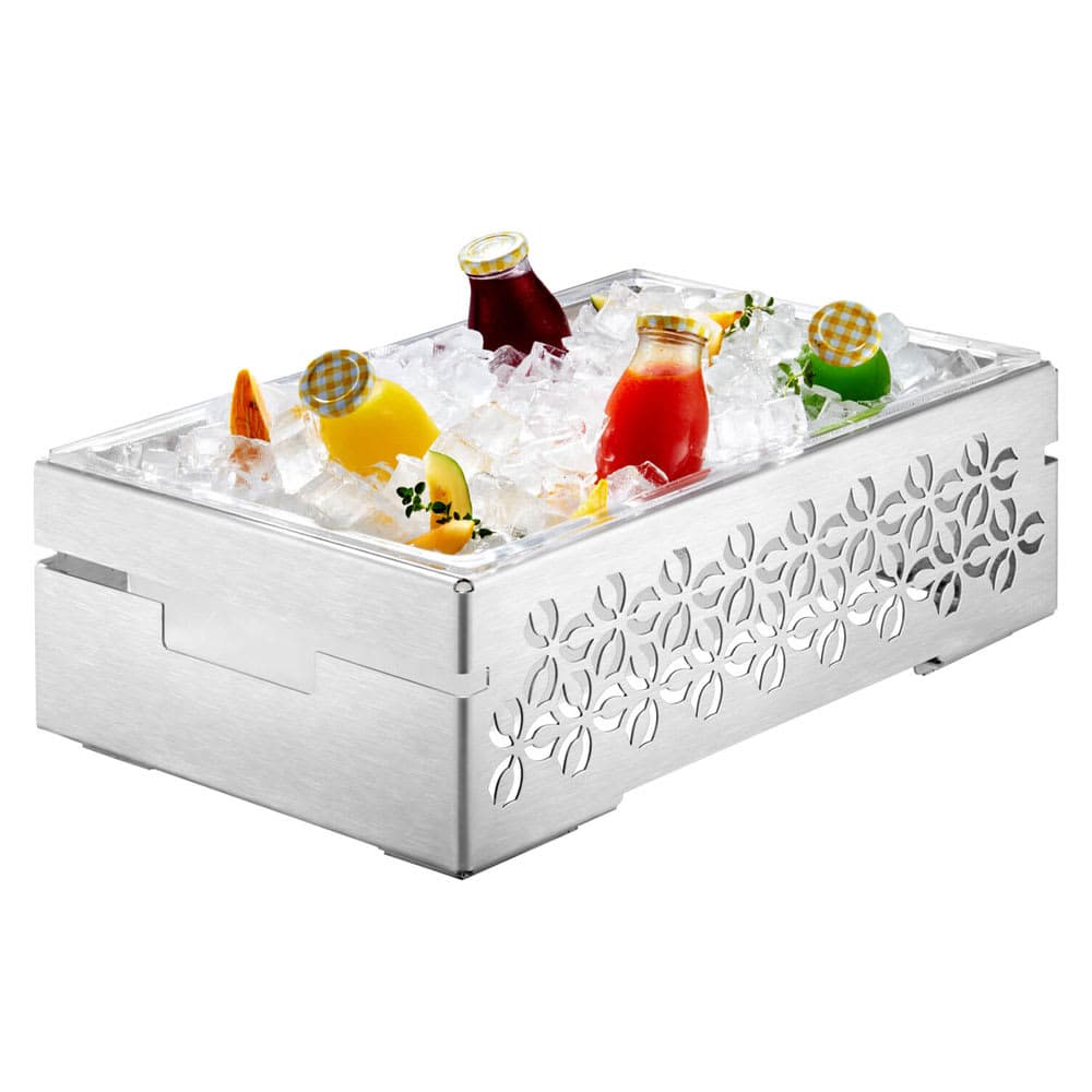 Rosseto Rectangular Warmer Base - 21 3/5" x 13 1/2", Brushed Stainless (SM259)