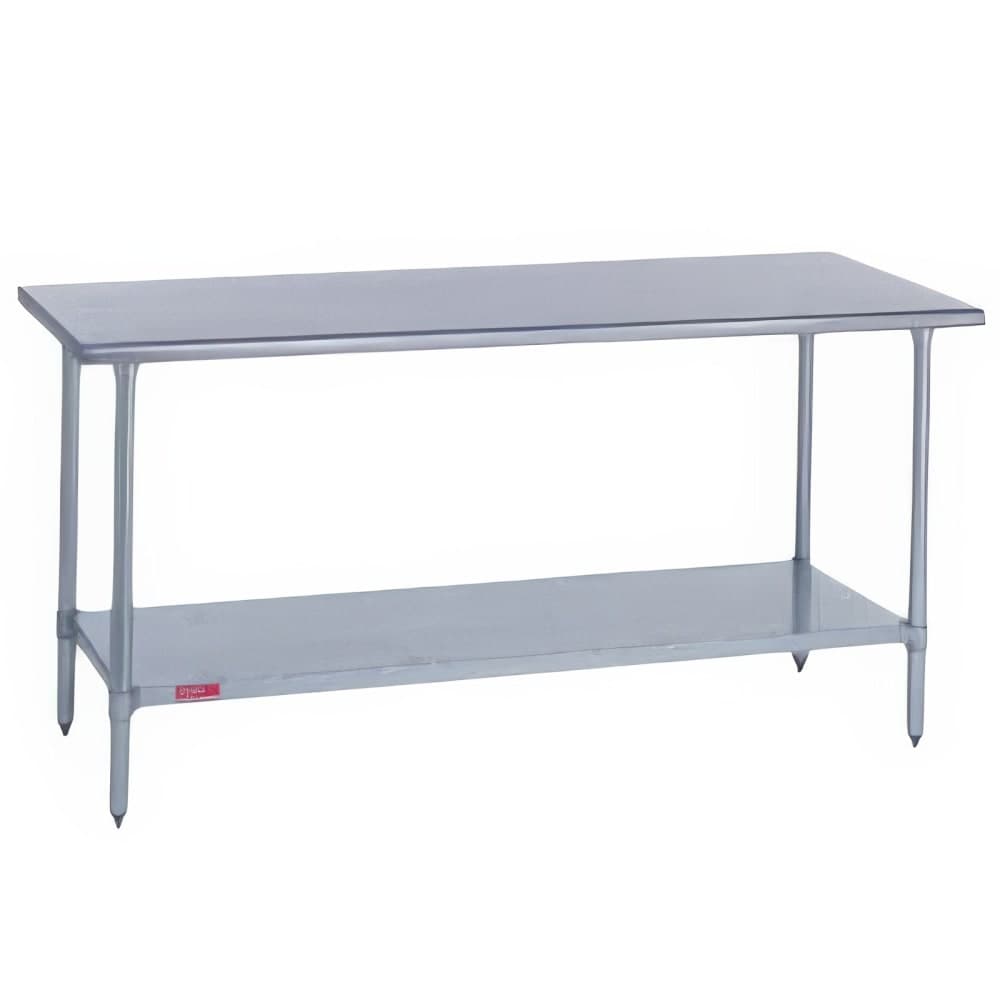 Duke 314-2472 72" 14 ga Work Table w/ Undershelf & 300 Series Stainless Flat Top
