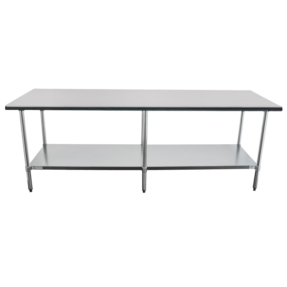 Duke 316-2496 96" 16 ga Work Table w/ Undershelf & 300 Series Stainless Flat Top