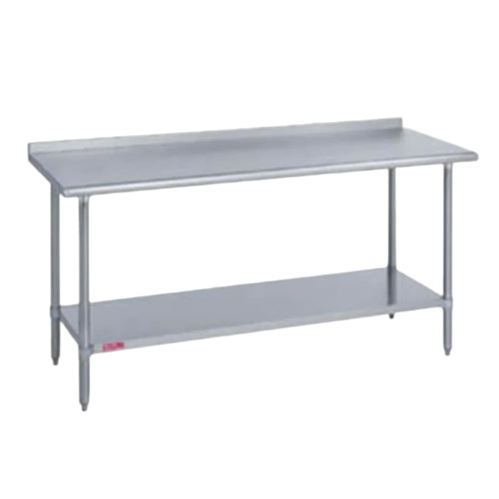 Duke 316-3672-2R 72" 16 ga Work Table w/ Undershelf & 300 Series Stainless Top, 1 1/8" Backsplash