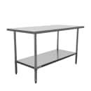 Duke 316S-2460-5R 60" 16 ga Work Table w/ Undershelf & 300 Series Stainless Top, 4 3/5" Backsplash thumbnail 2