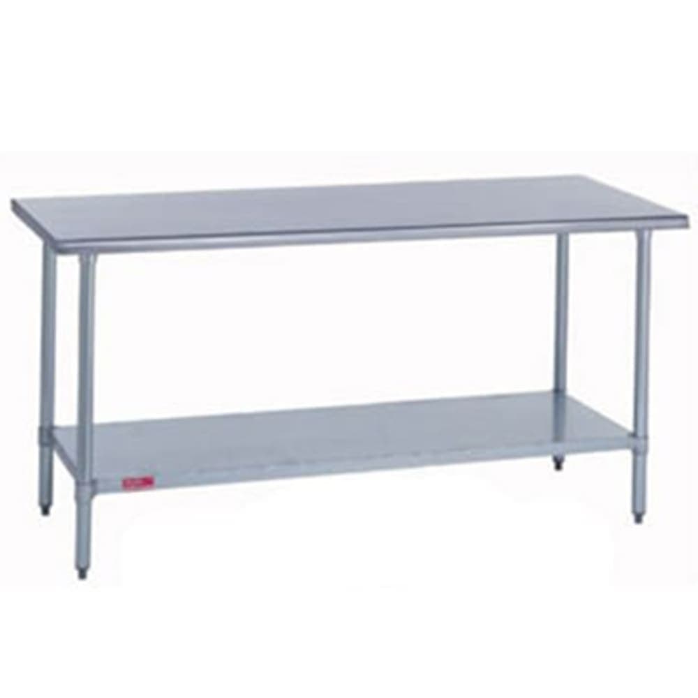 Duke 316S-2472 72" 16 ga Work Table w/ Undershelf & 300 Series Stainless Flat Top