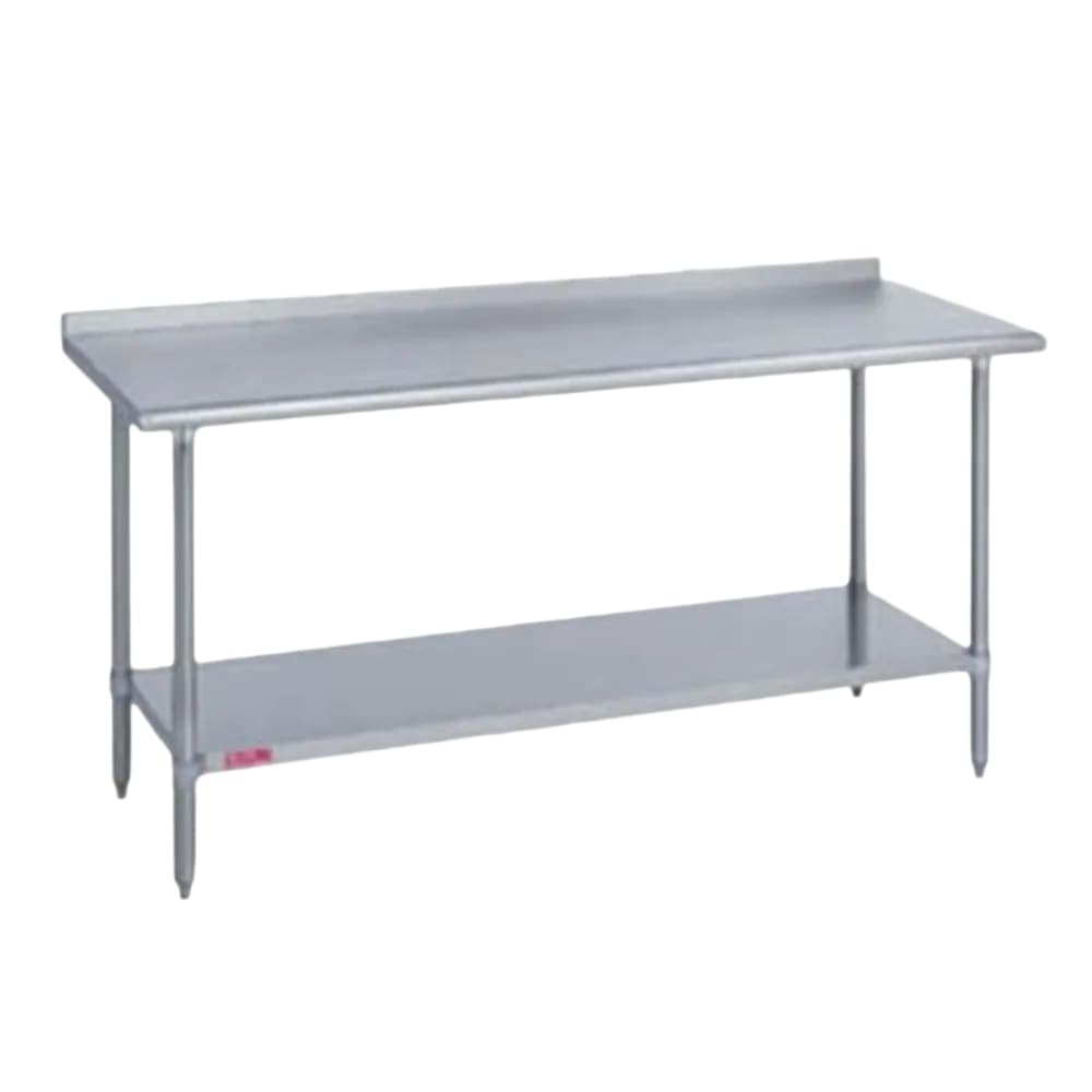 Duke 416-2448-2R 48" 16 ga Work Table w/ Undershelf & 400 Series Stainless Top, 1 1/8" Backsplash