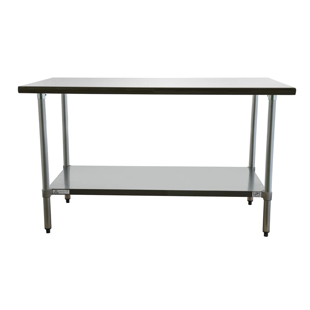 Duke 418-2460 60" 18 ga Work Table w/ Undershelf & 400 Series Stainless Flat Top